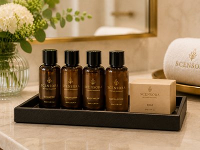 In-room hotel amenities in a bespoke signature scent