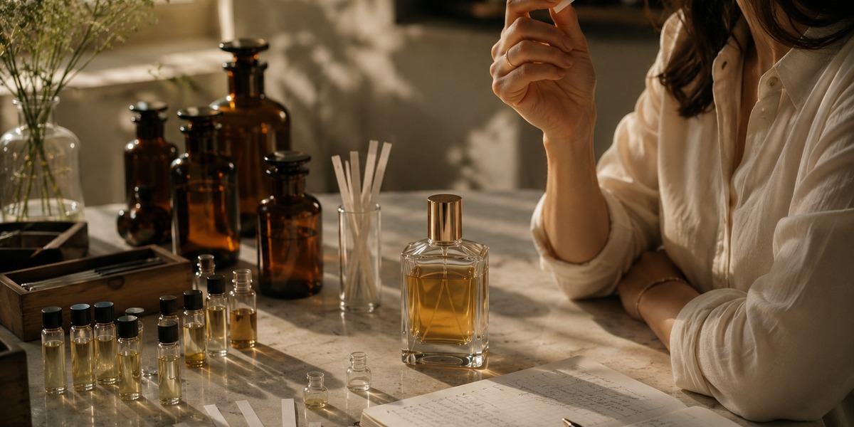 Perfume smelling strips and personal skin chemistry